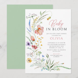 Invitación a Baby Shower de Baby In Bloom