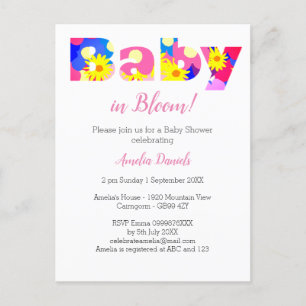Invitación a Baby Shower de Baby in Bloom