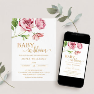 Invitación a Baby Shower de Baby in Bloom