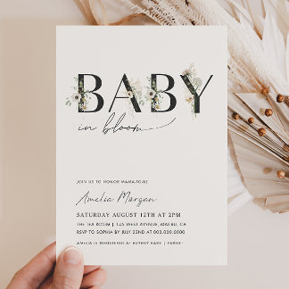Invitación a Baby Shower de Baby in Bloom