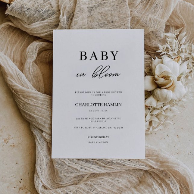 Invitación a Baby Shower de Baby in Bloom (Baby in Bloom Baby Shower Invitation)
