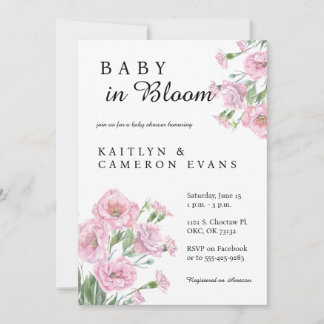 Invitación a Baby Shower de Baby in Bloom
