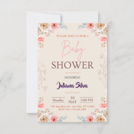 Invitación a Baby Shower de Baby In Bloom Floral B