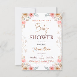 Invitación a Baby Shower de Baby In Bloom Floral B
