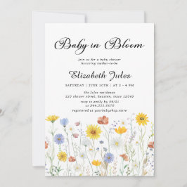 Invitación a Baby Shower de Baby in Bloom Wildflow