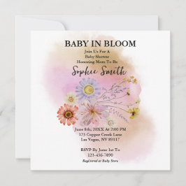 Invitación a Baby Shower de Baby In Bloom Wildflow