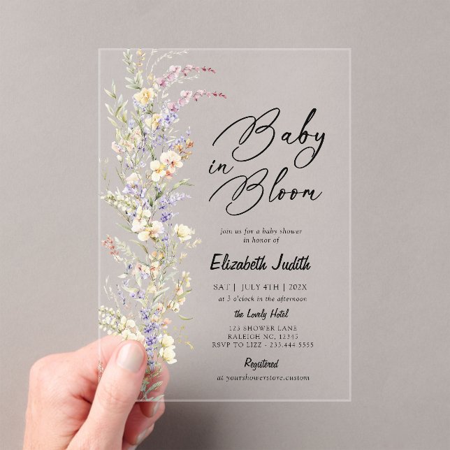 Invitación a Baby Shower de Baby in Bloom Wildflow (Insitu (portátil))