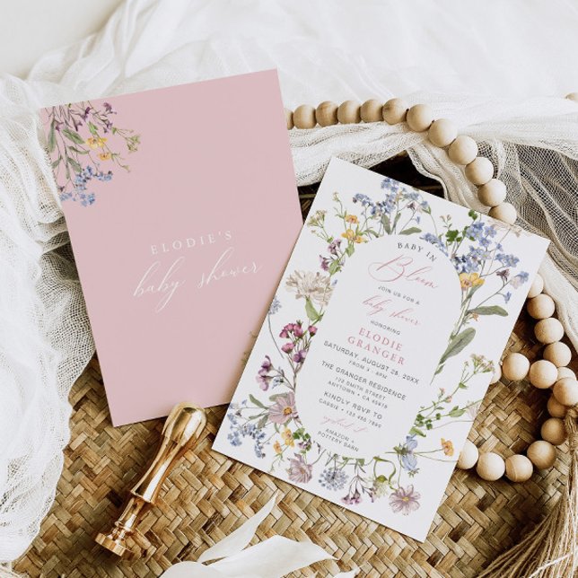 Invitación a Baby Shower de Baby in Bloom Wildflow (Subido por el creador)