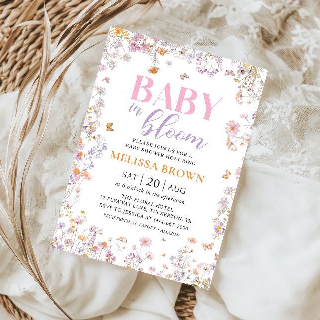 Invitación a Baby Shower de Baby in Bloom Wildflow (Subido por el creador)