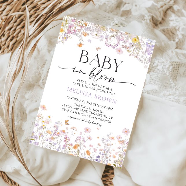 Invitación a Baby Shower de Baby in Bloom Wildflow (Subido por el creador)