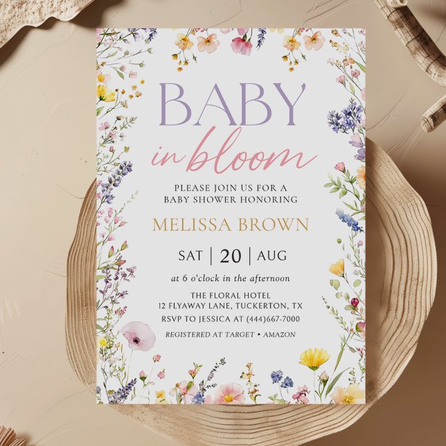 Invitación a Baby Shower de Baby in Bloom Wildflow (Subido por el creador)