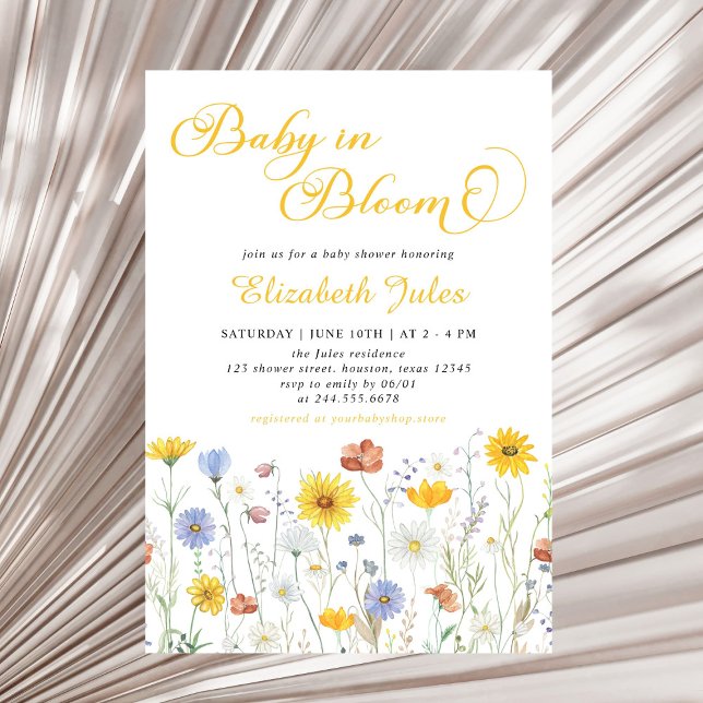 Invitación a Baby Shower de Baby in Bloom Wildflow (Subido por el creador)