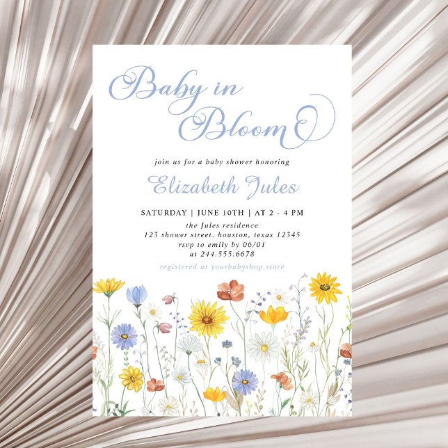 Invitación a Baby Shower de Baby in Bloom Wildflow (Subido por el creador)