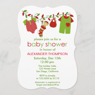 Invitación a Baby Shower de Baby Laundry Boy navid