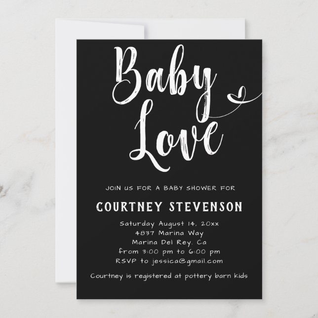 Invitación a Baby Shower de Baby Love (Anverso)