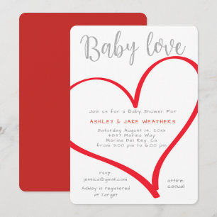 Invitación a Baby Shower de Baby Love Heart