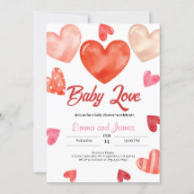 Invitación a Baby Shower de Baby Love Valentines