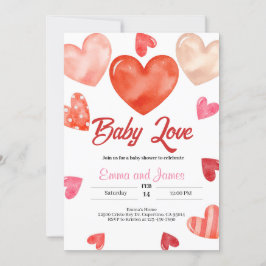 Invitación a Baby Shower de Baby Love Valentines