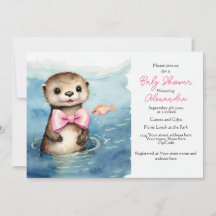 Invitación a Baby Shower de Baby Otter
