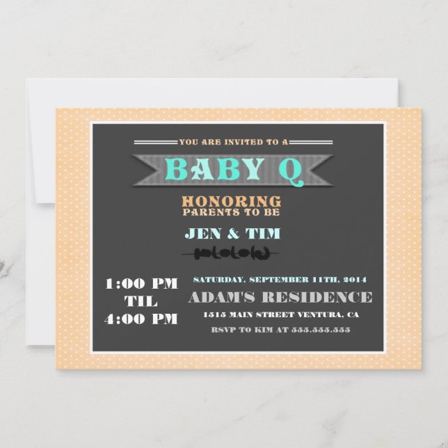 Invitación a Baby Shower de BaBy Q (Anverso)