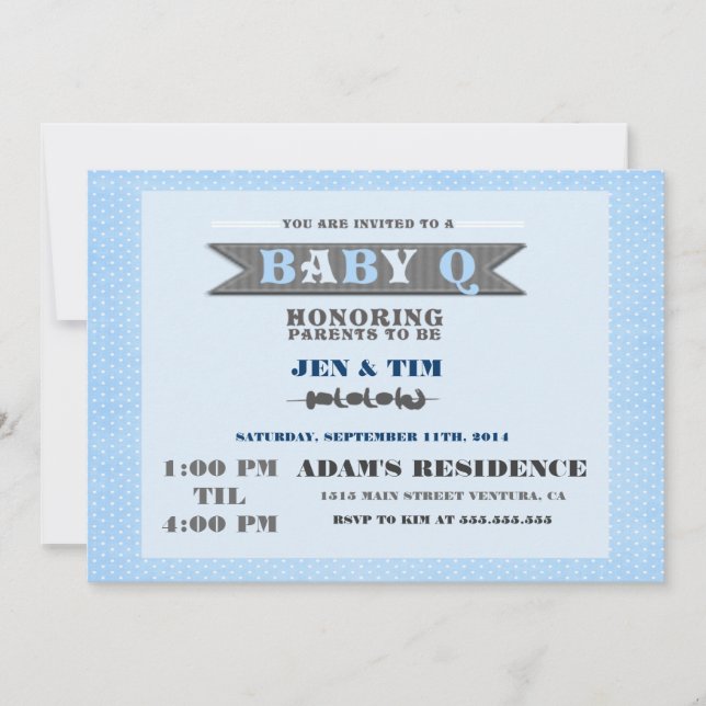 Invitación a Baby Shower de BaBy Q (Anverso)