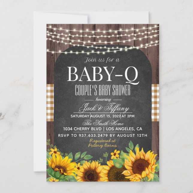 Invitación a Baby Shower de Baby-Q Barbecue (Anverso)
