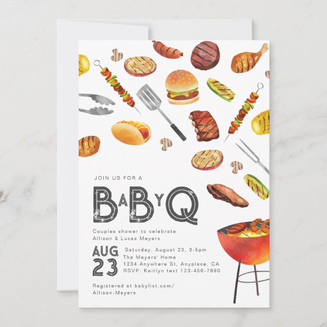 Invitación a Baby Shower de Baby Q | Co-Ed Baby Sh (Anverso)