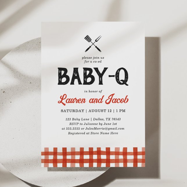 Invitación a Baby Shower de Baby Q Rustic Parejas (Subido por el creador)