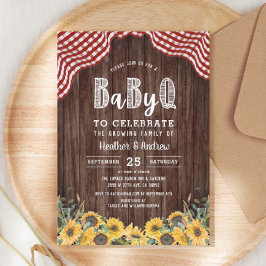 Invitación a Baby Shower de Baby Q Sunflower BBQ