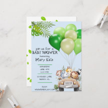 Invitación a Baby Shower de Baby Safari