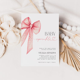 Invitación a Baby Shower de Baby Sprinkle Pink Bow