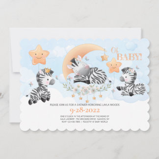 Invitación a Baby Shower de Baby Zebra