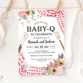 Invitación a Baby Shower de BabyQ Baby Shower BBQ