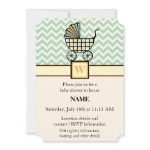 Invitación a Baby Shower de Baby's Blocks Stroller