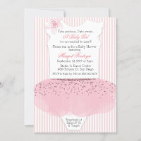 Invitación a baby shower de bailarina con tutú