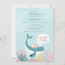 Invitación a Baby Shower de ballena
