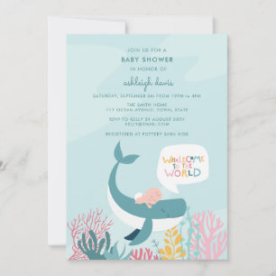 Invitación a Baby Shower de ballena