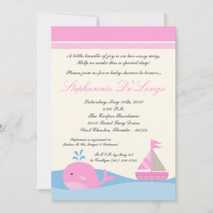 Invitación a Baby Shower de ballena para naut barc