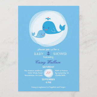 Invitación a Baby Shower de ballena pura