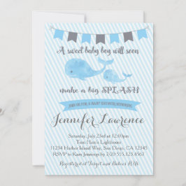 Invitación a Baby Shower de ballenas