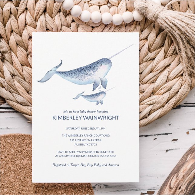 Invitación a Baby Shower de ballenas - Elegante Ná (Subido por el creador)