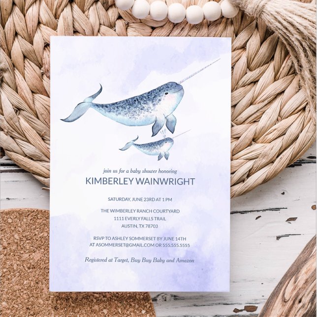 Invitación a Baby Shower de ballenas - Océano mari (Subido por el creador)