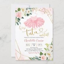 Invitación a Baby Shower de Ballerina Tutu