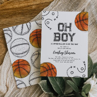 Invitación a Baby Shower de Baloncesto de color ac