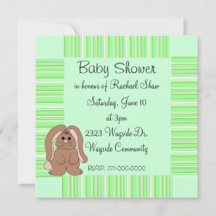 Invitación a Baby Shower de banda verde