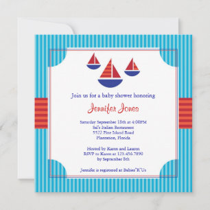 Invitación a Baby Shower de barco de vela