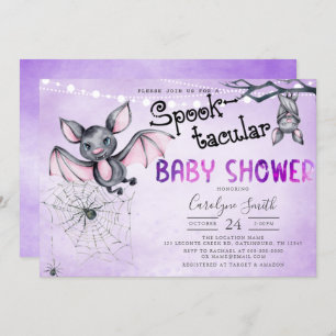 Invitación a Baby Shower de Bats Halloween