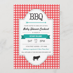 Invitación a Baby Shower de BBQ divertida