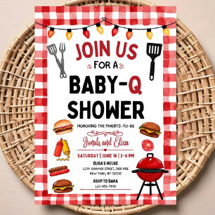 Invitación a Baby Shower de BBQ   Tema Grill & Chi