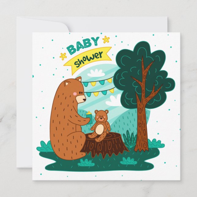 Invitación a Baby Shower de Bears (Anverso)